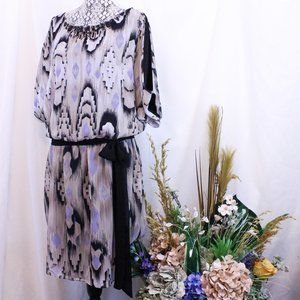 Dress Barn - Dress - Aztec Cold Shoulder Beaded Mini Dress - Size 14